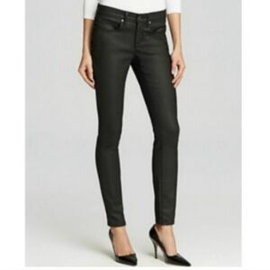 Eileen Fisher Wax Coated Black Denim Jeans